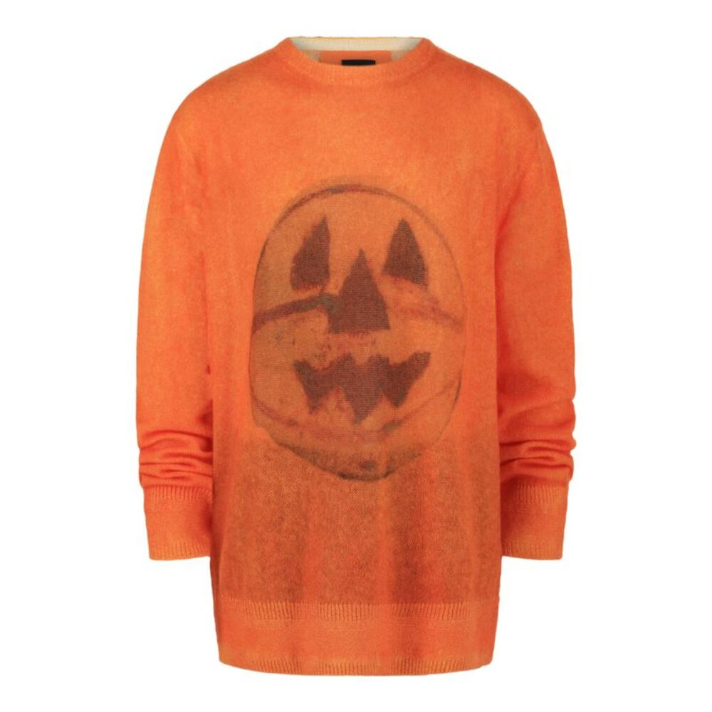 Givenchy Ceramics-Print Sweater Orange Mens